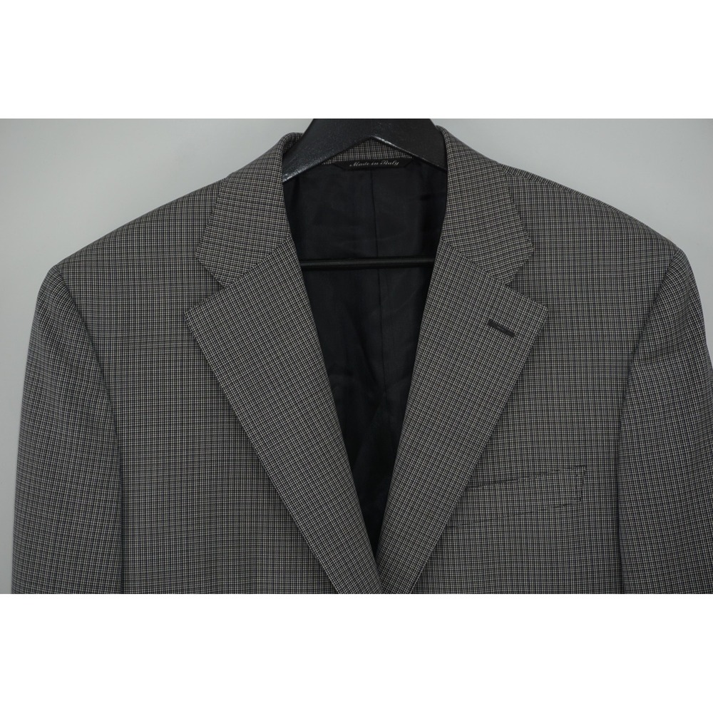 Canali Blazer Sport Coat Gray Check Wool Made Italy 13290 Men's IT 54 42R US‎
